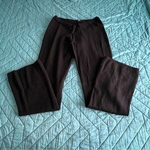 Black Wide-Leg cashmere Sweater Drawstring Pants